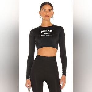 Fiorucci Black Long Sleeve Crop Top